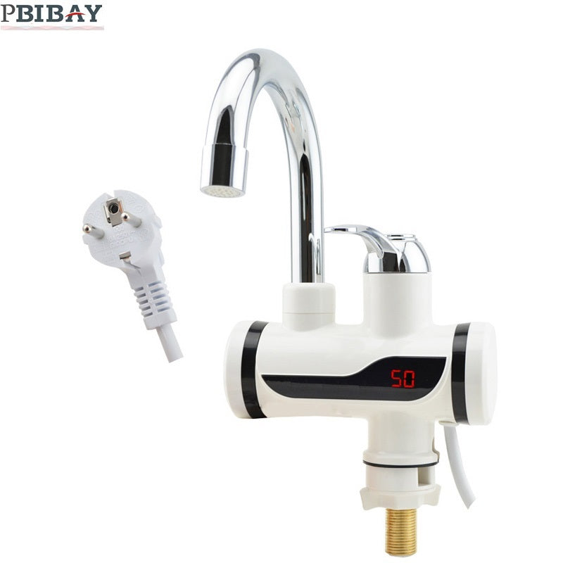 Instant Hot Water Anytime – Electric Water Heater Tap with LED Temperature Display (Use a mug, bucket, or utensil to collect hot water safely)