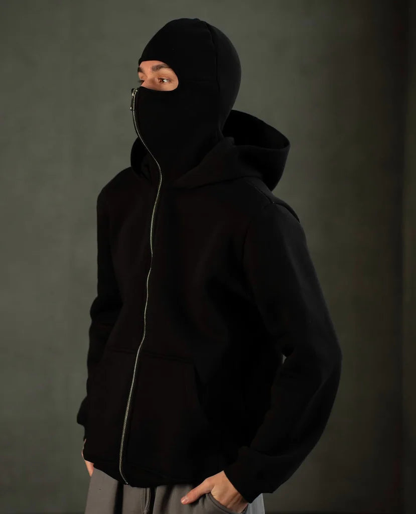 Balaclava Zipper Hoodie – Streetwear Essential with Full Face Zip