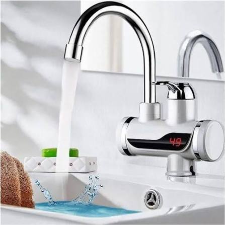 Instant Hot Water Anytime – Electric Water Heater Tap with LED Temperature Display (Use a mug, bucket, or utensil to collect hot water safely)