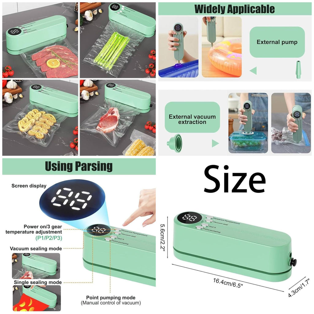 Vacuum Food Sealer Machine – Airtight Sealing for Food & Liquid Containers