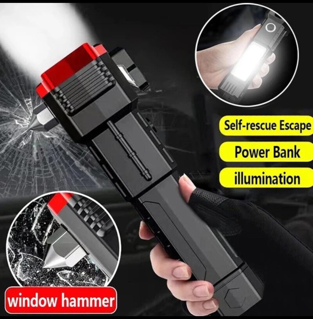 Ultra Bright Emergency LED Light with Window Hammer & Power Bank